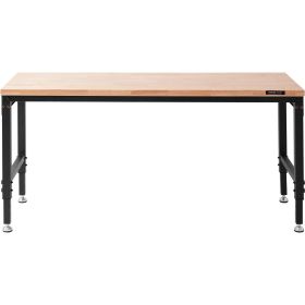 VEVOR Adjustable Workbench, 72" L X 25" W Garage Worktable with Universal Wheels, 28-39.5" Heights & 3000 LBS Load Capacity