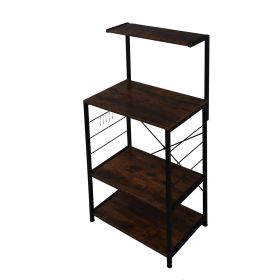 Wooden Kitchen Shelf Baker's Rack 4 Tier Shelves Vintage Color (Option: as picture)