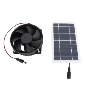 10W Solar Panel Powered Fan Kit Monocrystalline Silicon Solar Powered Exhaust Fan Portable Silent Solar Panel Fan for Outdoor (Option: as picture)